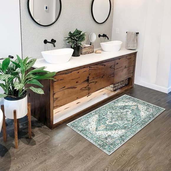 Persian Vintage Floor Mat, Boho Tribal Area Rug Stain Resistant SIZE 2x3 - Picture 2 of 10